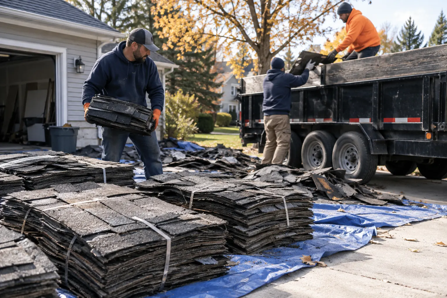 Removal crew handling Roofing Debris Removal